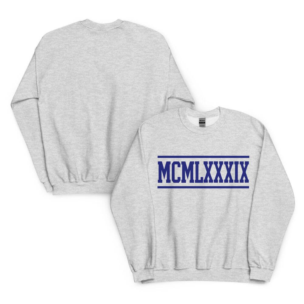 1989 Roman Numerals Sweatshirt - City Grey